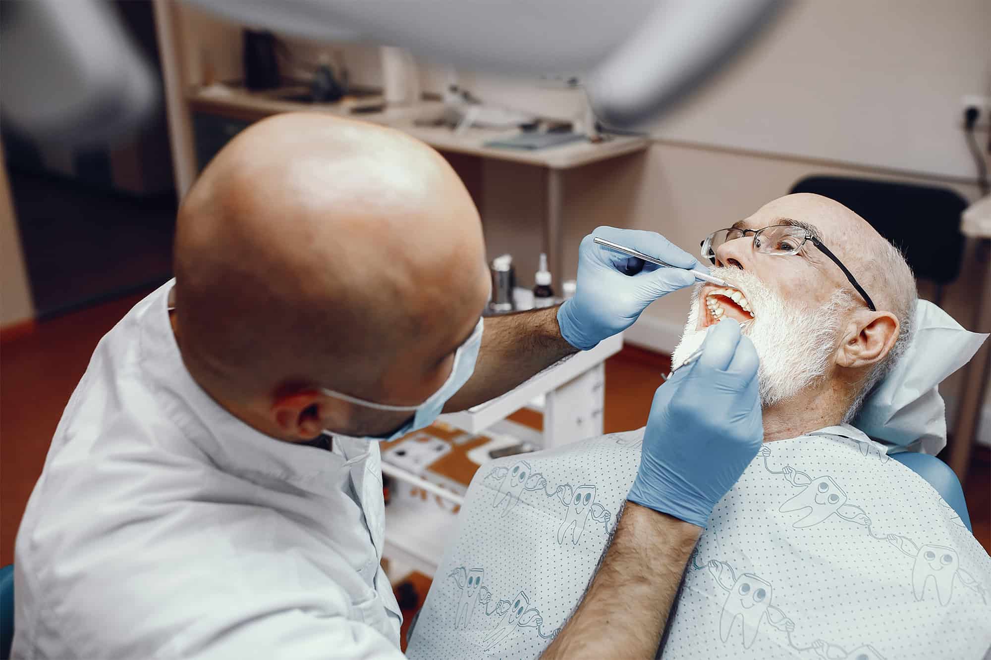 Close up Process Implants teeth health care on white background.
